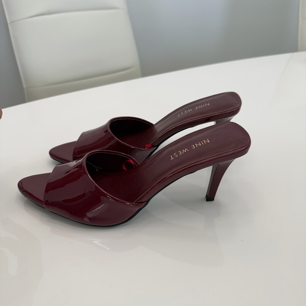 Nine West Dark Red Open-Toe Heels